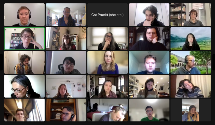 “Works-In-Progress” series participants in their first meeting in February 2023. (Photo courtesy of Myisha Cherry)